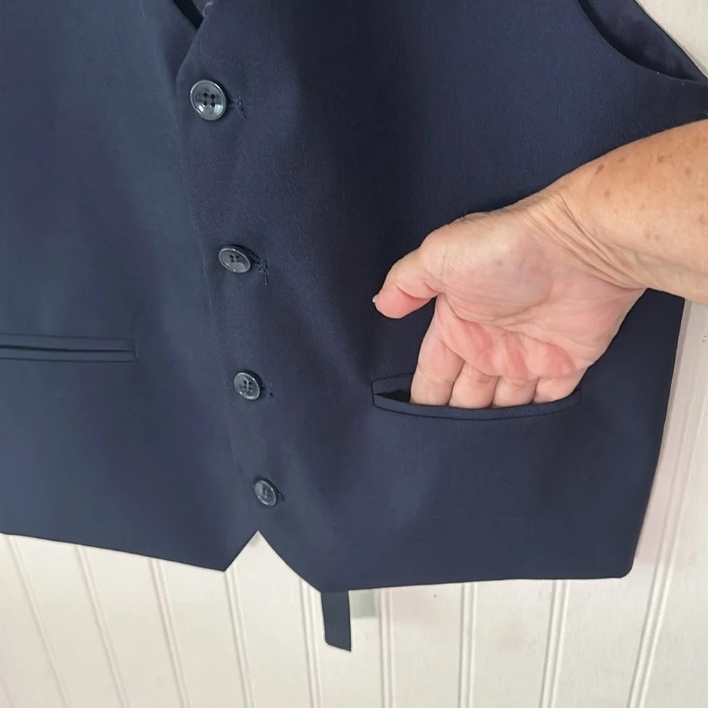 Tazio Navy Blue Jacket Blazer and Vest Like New sz 14